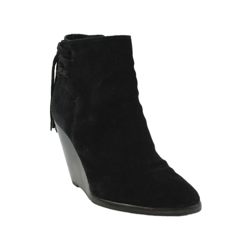 The Frye Company Women's Leather  Fringed Wedge Ankle Boot Size 8.5
